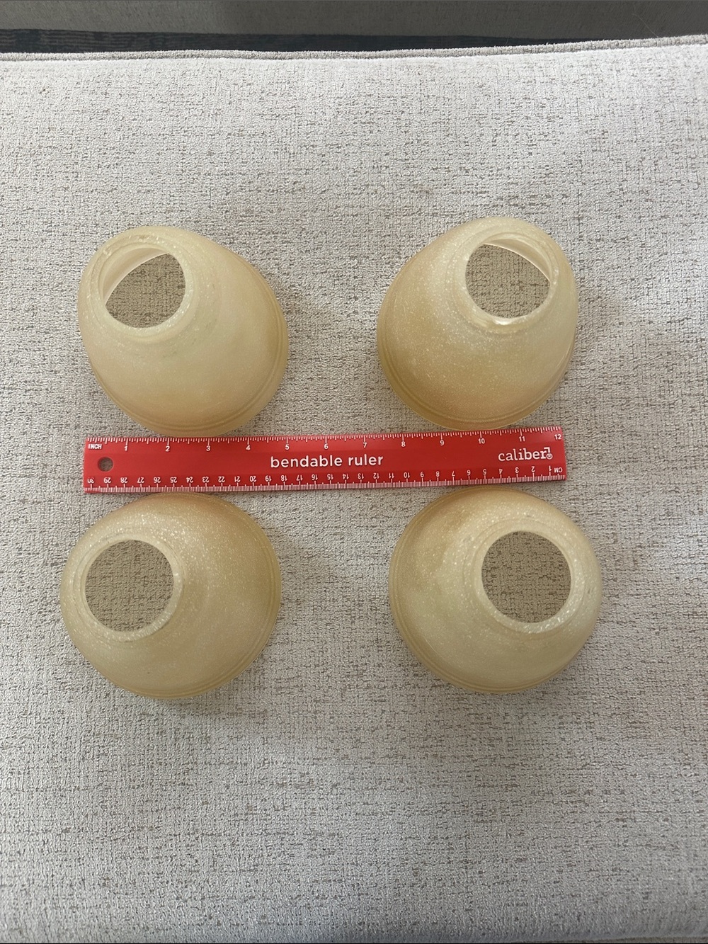Set of 4 Glass Lamp Shades in Pale Amber